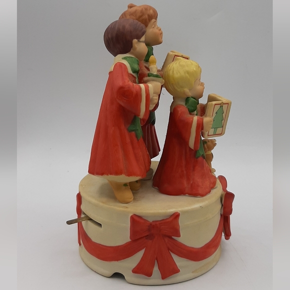 Vintage Enesco 1989 Music Box 3 Choir Boys Singing Wish You A Merry Christmas - Picture 5 of 9